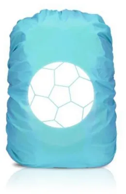 Produktbild von Regenschutz Rucksack Kinder 30-40L Wasserdicht Reflektierend Blau Fußball