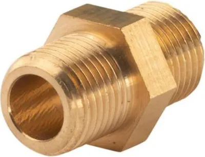 Produktbild von Messing Gewinde-Fitting Doppelnippel 1/8' AG - 1/8' AG (DN6) - schwere Ausführung
