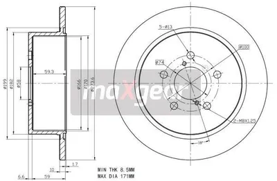 Produktbild von 2x MAXGEAR Bremsscheibe 19-2356 hinten für SUBARU Legacy IV Kombi (BP) 67 5mm