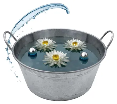 Produktbild von Zinkwanne Blumenkübel mit Griffen - 50 x 22 cm - Metall Gartenteich Wanne Silber verzinkt - Garten Deko Kübel Blumenschale Pflanzkübel Miniteich Zierteich Wasserwanne