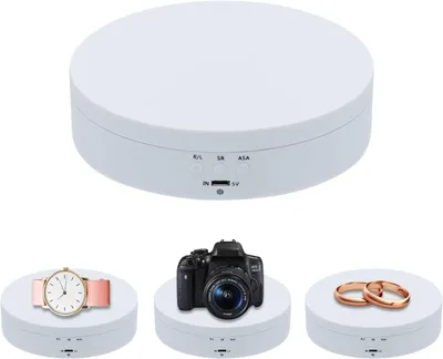 Produktbild von Drehständer für Fotografie 360°, Elektrisch Drehbarer Drehteller, Motorisierter Drehständer, Display-Tisch zur Präsentation von Schmuck, Uhren