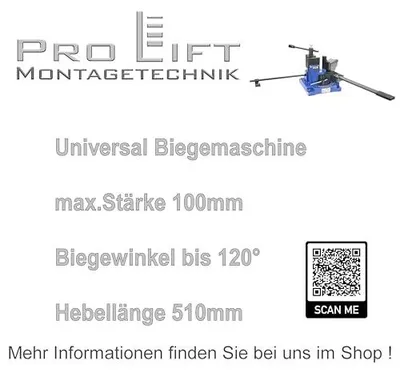 Produktbild von Universal Biegemaschine, Schwerlast - Winkelbiegemaschine bis 100mm, UMB100BJ, 02069
