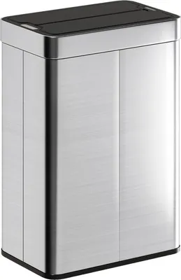 Immagine prodotto di Cestino Fortuna Lai con sensore, capacità 55 l, coperchio a farfalla, apertura automatica, acciaio inossidabile, colore argento