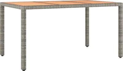 Obrázek produktu pro vidaXL Zahradní stůl s dřevěnou deskou Grey Poly Rattan & Solid Wood Acacia