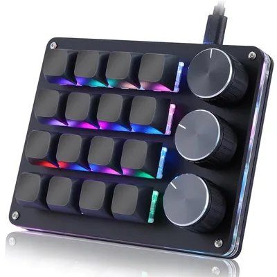 Image de Clavier programmable - Mini clavier macro - 16 touches - Éclairage RGB