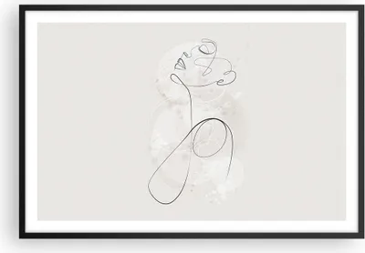 Produktbild von Gerahmtes Poster - Schwarzer Rahmen - Frau eins Linie - 91,5x61 cm - Wand Bild - Wanddeko - Wandbilder - Kunstposter - Wandposter - Bilderrahmen - Bilder - Kunstdruck Wanddekoration - P2BAA91x61-4576