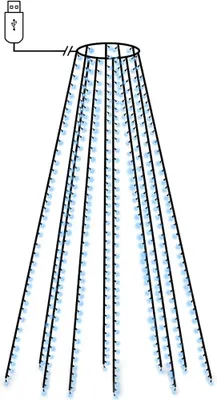 Produktbild von vidaXL Weihnachtsbaum-Lichternetz mit 400 LEDs Blau 400 cm