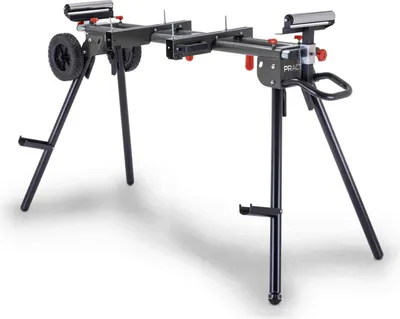 Produktbild von Practixx Untergestell für Kappsägen mit Rollen PX-UG-2000R | 1185-2000mm | Traglast 200kg | Arbeitstisch mit Räder | Ablage für Werkstücke und Griff