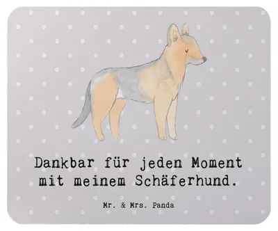 Produktbild von Mr. & Mrs. Panda Mousepad Schäferhund Moment - Grau Pastell - Geschenk, Mouse Pad, laptop, Deutscher, pc mauspad