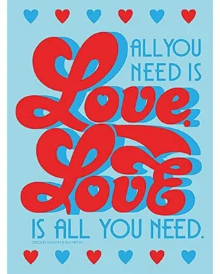Leinwanddruck 60x80 cm "All You Need Is Love" Retro