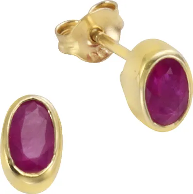 Produktbild von V Ohrstecker 585/- Gelbgold Rubin