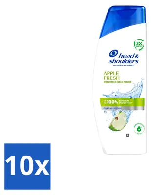 Immagine prodotto di 10 flaconi di shampoo Head & Shoulders Apple Fresh, 250 ml ciascuno, confezione