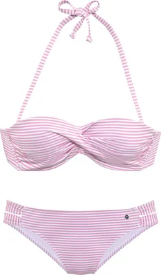 Produktbild von s.Oliver Bügel-Bandeau-Bikini rosé-weiß Größe 38 Cup B