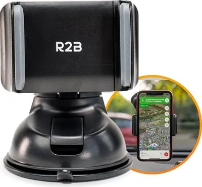 Produktbild von R2B Handyhalterung Saugnapf - Handy Halterung Auto, Handyhalter fur handys max 8,5 cm Breit, Für Fenster und Armaturenbrett, 360-Grad-Drehfunktion