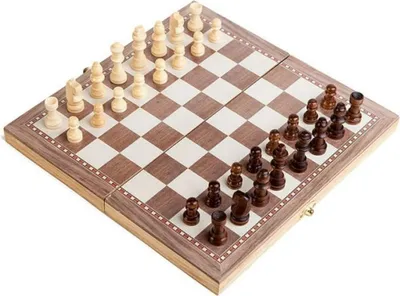 Obrázek produktu pro Multifunkční dřevěná šachová sada 3 v 1: Skládací šachovnice, cestovní hra, šachy, dáma a backgammon – zábava a vzdělávání v jednom.
