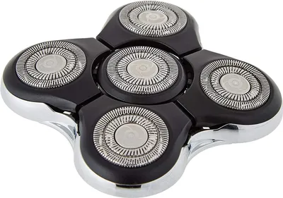 A close-up, studio shot of a replacement shaver head.