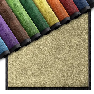 Produktbild von Premium Fußmatte für Innenbereiche - Sand 80x120 cm - saugfähige Fußmatte waschbar bei 30 °C - Schmutzfangmatte mit rutschhemmendem Rücken