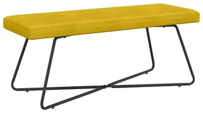 Imagen del producto de vidaXL Banco tapizado en terciopelo, color amarillo, 110 x 40 x 45 cm