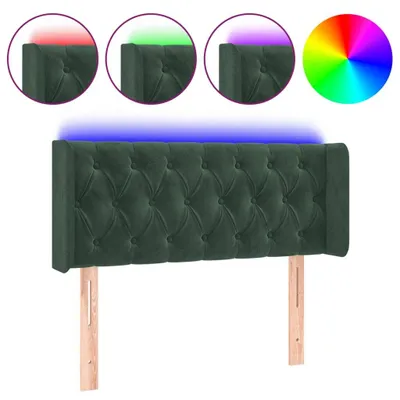 Produktbild von LED Kopfteil Dunkelgrün 93x16x78/88 cm Samt