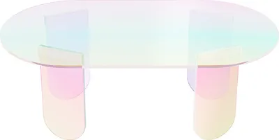 Produktbild von WISFOR Beistelltisch Acryl Couchtisch Wohnzimmertisch, Kaffeetisch mit PVC Matte, 95 x 50 x 36 cm