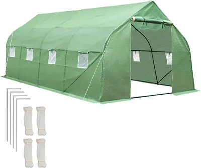 Obrázek produktu pro Fóliový skleník ve tvaru stanu s 8 okny 600x300x205cm - zelený