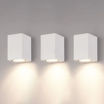 Produktbild von hoftronic LED Wandleuchten 4W 4000K IP65 Weiß 3er Set