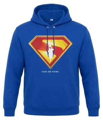 Produktbild von Superman - "Take Me Home" Kapuzenpullover für Herren/Damen Uni TV35405 (L) (Königsblau)