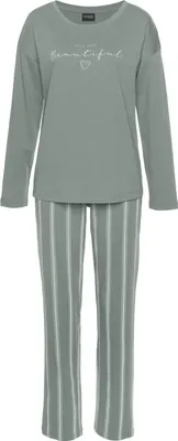 Produktbild von Vivance Dreams Pyjama 2 -teilig grün gestreift Größe 40/42