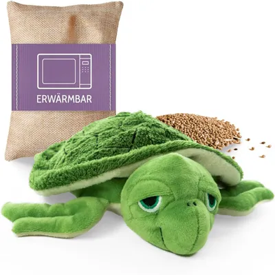 Produktbild von Habibi Plush Premium Wärmekissen Wasserschildkröte grün herausnehmbares Kissen