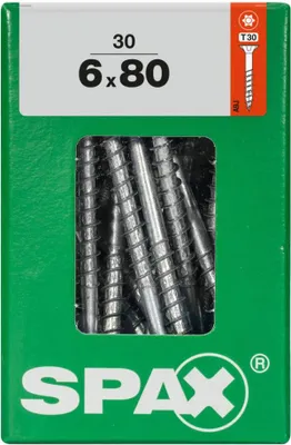 Produktbild von Spax Universalschrauben 6.0 x 80 mm TX 30 Senkkopf - 30 Stk.