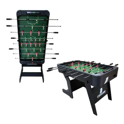 Produktbild von Cougar Around The World Tischkicker in Schwarz | Kickertisch / Fußballtisch klappbar | Spieltisch Inkl. 2 Bälle & Punktezähler | Indoor Tischfußball für Kinder & Erwachsene
