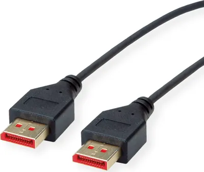 Produktbild von ROLINE DisplayPort Kabel, v1.4, DP ST - ST, SLIM, schwarz, 1,5 m