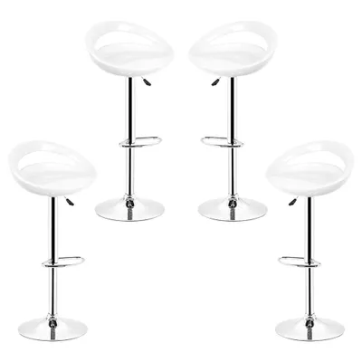 Produktbild von 4er Set Barhocker ABS höhenverstellbar 360° drehbar mit Fußstütze Weiß