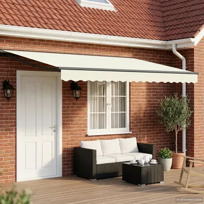 Immagine prodotto di Tenda da sole a scomparsa manuale vidaXL, color crema, 4 × 3,5 m