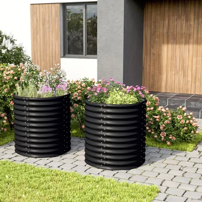 Produktbild von Vitavia Hochbeet "Terra 858" schwarz 86 cm Modell "Rund"