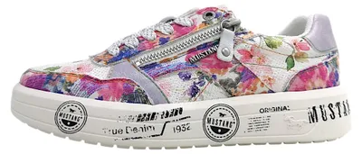 Immagine prodotto di Scarpe da ginnastica Mustang da donna, con lacci, sportive, bianche, per il tempo libero