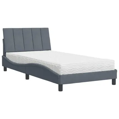 Immagine prodotto di Letto con Materasso Hanko Grigio Scuro 100x200 cm in Velluto