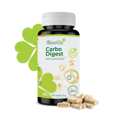 Obrázek produktu pro Biostile Carbo Digest – Směs trávicích enzymů pro lepší trávení laktózy a metabolismus sacharidů