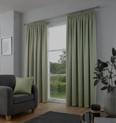 Immagine prodotto di Tende in tessuto verde - 117 x 137 cm - Tessuto a triplo strato - Oscuranti - Verde