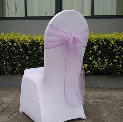 Immagine prodotto di Fasce per sedie in organza, colore lavanda, dimensioni 275 x 18 cm, confezione da 50 pezzi, ideali per eventi e celebrazioni