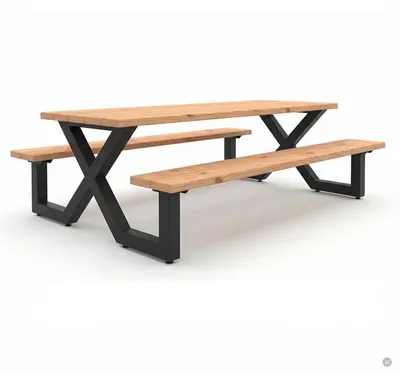 Produktbild von EXIT Picknicktisch X-235, 8 Personen, 235cm, Holz Gartentafel, Picknicktisch für Outdoor, Wetterfest