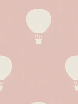 Produktbild von Kinderzimmertapete mit Heißluftballon-Motiv – Creme, Rosa