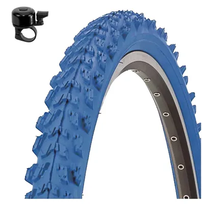Image de 1 pneu de vélo de montagne Kenda K-829 Psycho, 24 x 1,95 (50-507), couleur bleu, avec clochette de vélo