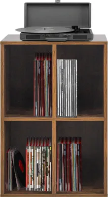 Produktbild von Vinyl-Schallplattenschrank - Aufbewahrung von Schallplatten - Plattenspielerschrank - braun
