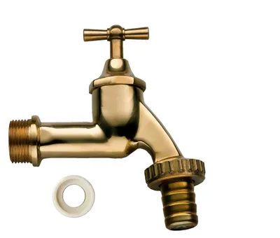 Produktbild von Auslaufhahn aus Messing 3/4" mit Teflonband für Regentonnen und Regenwassertanks