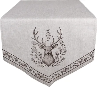 Produktbild von Clayre & Eef Tischläufer 50x160 cm Beige Baumwolle Hirsch