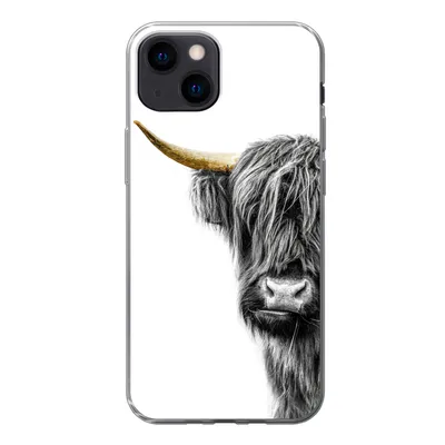 Produktbild von MuchoWow® Handyhülle Schutzhülle Hülle für iPhone 13 mini Schottischer Highlander - Tiere - Schwarz und Gold Silikon Softcase Handy Hülle - Softcase