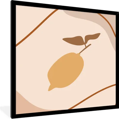 Produktbild von MuchoWow® Gerahmtes Poster Sommer - Zitrone - Abstrakt 40x40 cm - Poster mit Schwarzem Bilderrahmen Wandposter Rahmen Foto Bilder - Mit Rahmen - Wanddekoration Schlafzimmer