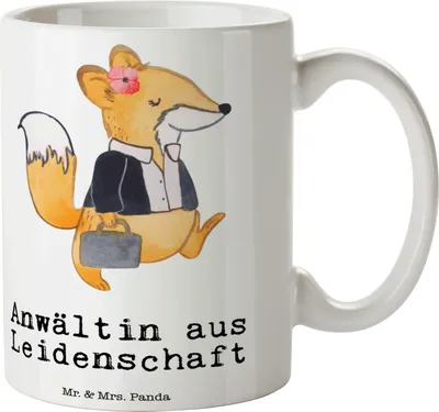 Produktbild von Mr. & Mrs. Panda Kaffeebecher Anwältin Leidenschaft - Weiß - Geschenk, Bedruckte Tasse, Kaffeetasse, Teetasse, Lustig, Spruch, Anwaltskanzlei, Becher, Witzig