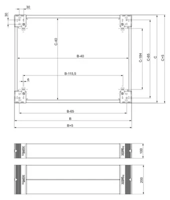 Productafbeelding van Schneider Electric NSYSPF12200, 1200 mm, 200 mm
